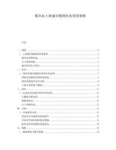 極具如上海城市精細化化管理策略