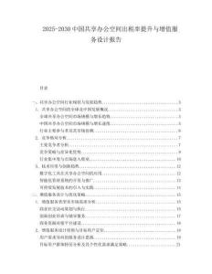 2025-2030中國共享辦公空間出租率提升與增值服務設計報告