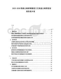 2025-2030鐵路公路橋梁隧道立交高速公路國道省道縣道鄉(xiāng)道