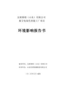 友聯修船（山東）有限公司數字化綠色智能工廠項目環評報告書