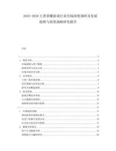 2025-2030王者榮耀游戲行業(yè)市場深度調(diào)研及發(fā)展趨勢與投資戰(zhàn)略研究報(bào)告