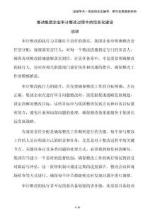 推動(dòng)集團(tuán)企業(yè)審計(jì)整改過程中的信息化建設(shè)