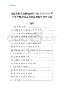 電腦數據安全傳輸協議行業2026-2030年產業發展現狀及未來發展趨勢分析研究