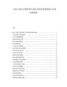 2025-2030中國養(yǎng)老產(chǎn)業(yè)協(xié)會組織發(fā)展現(xiàn)狀與行業(yè)自律機(jī)制
