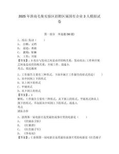 2025年淮南毛集實驗區招聘區屬國有企業3人模擬試卷完整參考答案詳解
