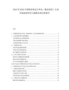 2025至2030中国财务和会计外包（粮农组织）行业市场深度研究与战略咨询分析报告