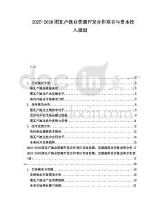 2025-2030圖瓦盧漁業(yè)資源開發(fā)合作項(xiàng)目與資本投入規(guī)劃
