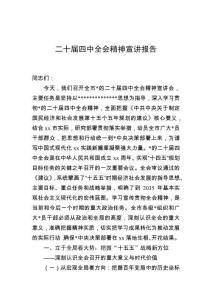 二十屆四中全會精神宣講報告