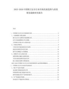 2025-2030中國(guó)剃刀安全行業(yè)市場(chǎng)發(fā)展趨勢(shì)與前景展望戰(zhàn)略研究報(bào)告