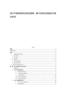 青少年吸毒原因及矯治策略—基于結(jié)構(gòu)式家庭治療理論研究