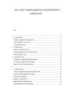2025-2030開曼群島金融科技行業(yè)監(jiān)管政策調(diào)研與發(fā)展前景評(píng)估