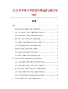 2025及未來5年芒墊項目投資價值分析報告