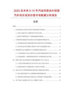 2025及未來5-10年汽油雙排加長輕型汽車項目投資價值市場數據分析報告