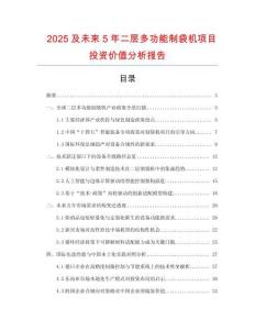 2025及未來5年二層多功能制袋機項目投資價值分析報告