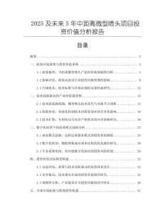 2025及未來5年中距離微型噴頭項目投資價值分析報告