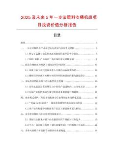 2025及未來5年一步法塑料吹桶機組項目投資價值分析報告