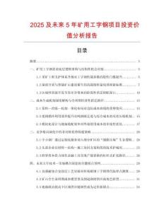 2025及未來5年礦用工字鋼項目投資價值分析報告