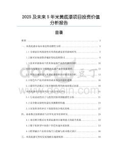 2025及未來5年米黃底漆項目投資價值分析報告