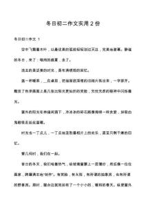 冬日初二作文實用2份