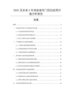 2025及未來5年消音卷簾門項(xiàng)目投資價(jià)值分析報(bào)告