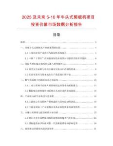 2025及未來5-10年牛頭式剪板機項目投資價值市場數據分析報告