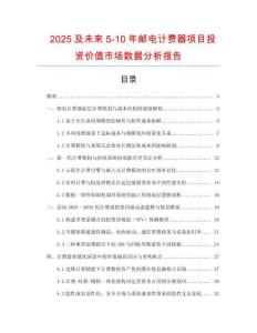 2025及未來5-10年郵電計費器項目投資價值市場數據分析報告