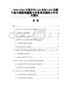 2026-2030中國牙科CAD和和CAM系統(tǒng)行業(yè)市場發(fā)展趨勢與前景展望戰(zhàn)略分析研究報告