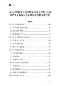 乒乓球拍智能訓練反饋系統(tǒng)行業(yè)2026-2030年產(chǎn)業(yè)發(fā)展現(xiàn)狀及未來發(fā)展趨勢分析研究