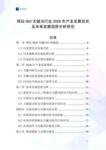 網(wǎng)站SEO關(guān)鍵詞行業(yè)2026年產(chǎn)業(yè)發(fā)展現(xiàn)狀及未來發(fā)展趨勢分析研究