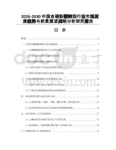 2026-2030中國(guó)含硼酚醛樹(shù)脂行業(yè)市場(chǎng)發(fā)展趨勢(shì)與前景展望戰(zhàn)略分析研究報(bào)告