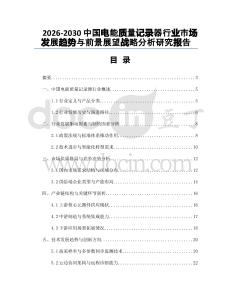 2026-2030中國電能質(zhì)量記錄器行業(yè)市場(chǎng)發(fā)展趨勢(shì)與前景展望戰(zhàn)略分析研究報(bào)告