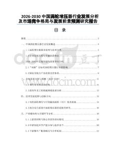 2026-2030中國(guó)渦輪增壓器行業(yè)發(fā)展分析及市場(chǎng)競(jìng)爭(zhēng)格局與發(fā)展前景預(yù)測(cè)研究報(bào)告