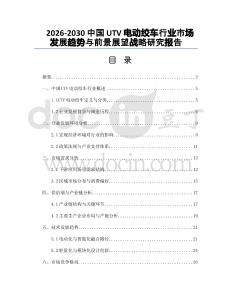2026-2030中国UTV电动绞车行业市场发展趋势与前景展望战略研究报告