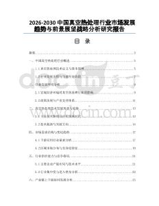 2026-2030中國真空熱處理行業(yè)市場發(fā)展趨勢與前景展望戰(zhàn)略分析研究報告