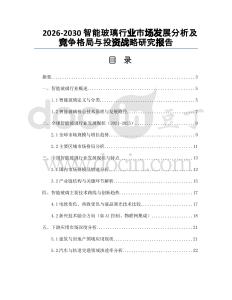 2026-2030智能玻璃行業(yè)市場發(fā)展分析及競爭格局與投資戰(zhàn)略研究報告