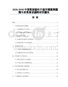 2026-2030中國車裝鉆機(jī)行業(yè)市場發(fā)展趨勢與前景展望戰(zhàn)略研究報告