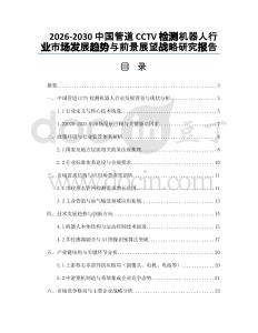 2026-2030中國管道CCTV檢測機(jī)器人行業(yè)市場發(fā)展趨勢與前景展望戰(zhàn)略研究報(bào)告