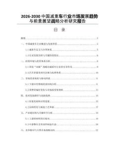 2026-2030中國(guó)減重車(chē)行業(yè)市場(chǎng)發(fā)展趨勢(shì)與前景展望戰(zhàn)略分析研究報(bào)告