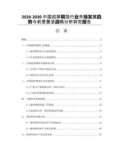 2026-2030中國超厚銅箔行業(yè)市場發(fā)展趨勢與前景展望戰(zhàn)略分析研究報告