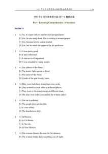 1993年6月大學(xué)英語(yǔ)六級(jí)(CET-6)真題試卷