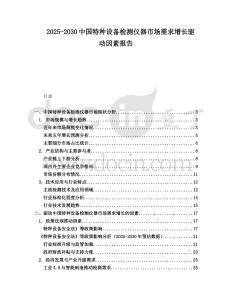2025-2030中國特種設(shè)備檢測儀器市場需求增長驅(qū)動因素報告