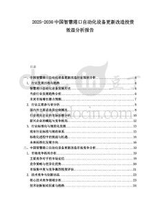 2025-2030中國智慧港口自動化設備更新改造投資效益分析報告
