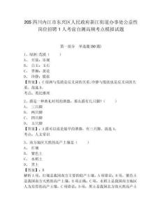 205四川內(nèi)江市東興區(qū)人民政府新江街道辦事處公益性崗位招聘1人考前自測高頻考點(diǎn)模擬試題（含答案詳解）