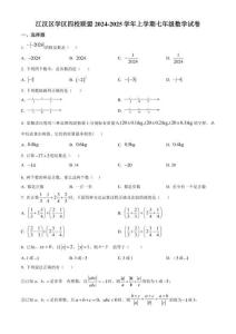 江漢區四校聯盟2024-2025學年上學期10月七年級數學試題
