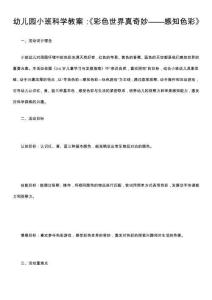 幼兒園小班科學(xué)教案：《彩色世界真奇妙——感知色彩》