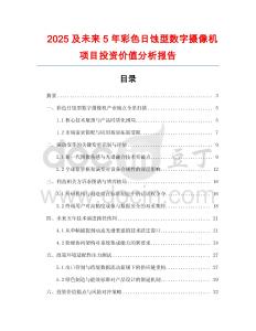 2025及未來(lái)5年彩色日蝕型數(shù)字?jǐn)z像機(jī)項(xiàng)目投資價(jià)值分析報(bào)告