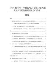 2025及未來5年數(shù)控電火花線切割大錐度機床項目投資價值分析報告