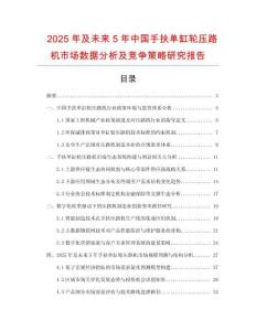 2025年及未來5年中國手扶單缸輪壓路機市場數據分析及競爭策略研究報告