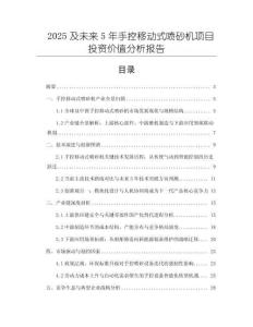 2025及未來5年手控移動式噴砂機項目投資價值分析報告
