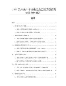 2025及未來5年成像燈換色器項目投資價值分析報告